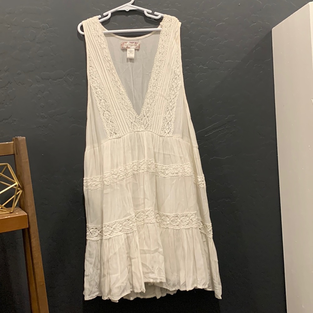Low Cut Mini White Dress
